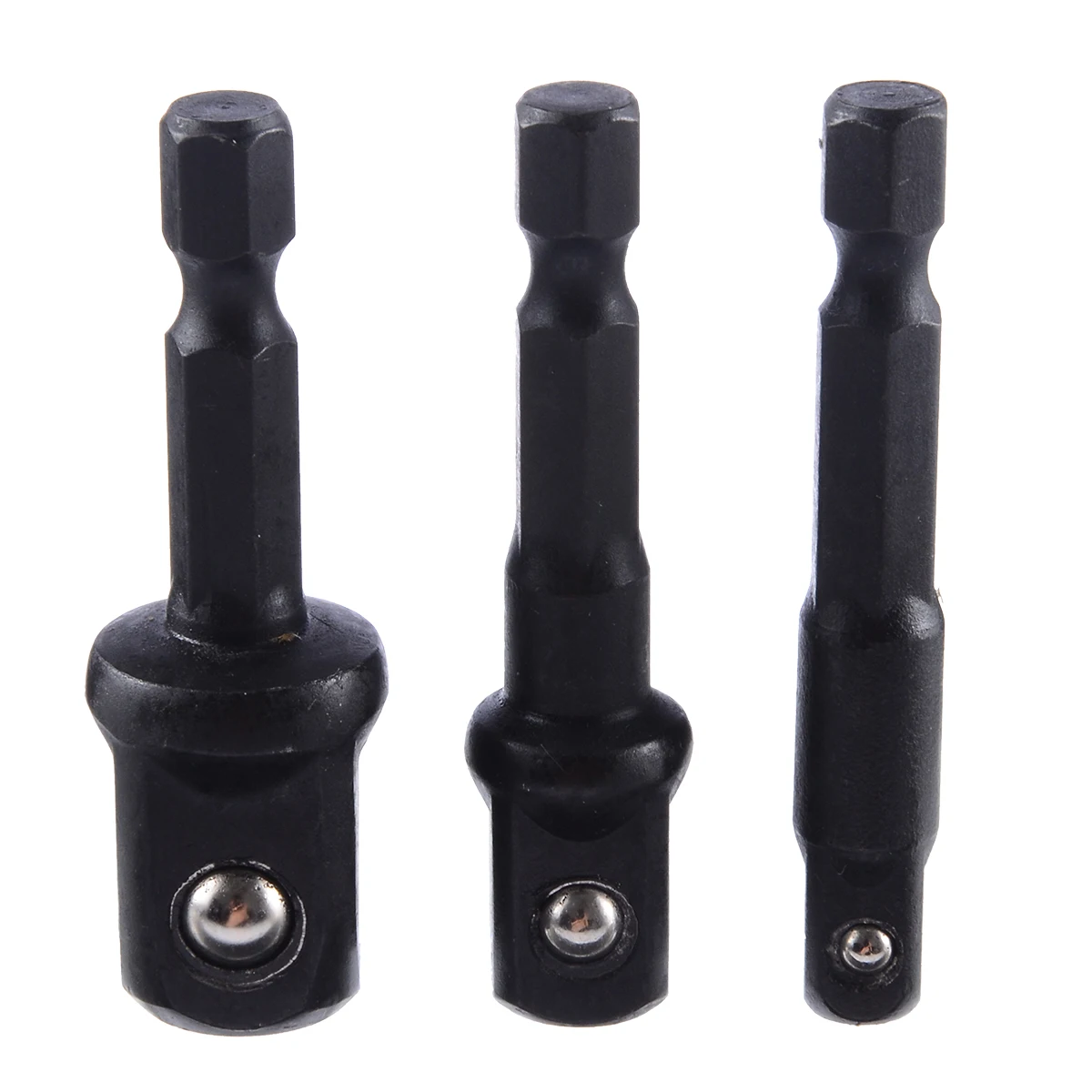 Mayitr 3 Pcs Hex Shank Socket Adapter Set Socket Driver Drill Bits 1/4" 3/8" 1/2" Extension Drill Bit for Electric Power Tool