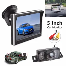 5 Дюймов TFT HD Цифровой ЖК-Экран 480×272 Цвет Заднего View Monitor + 7 ИК Огни водонепроницаемый 170 Градусов Автомобильная Камера Заднего вида