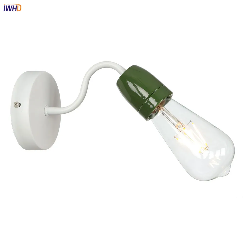 IWHD светодиодный Nordic современный настенный светильник творческий простой Wandlamp светодиодный Edison ЛАМПЫ красный кованые подвесные люстры и