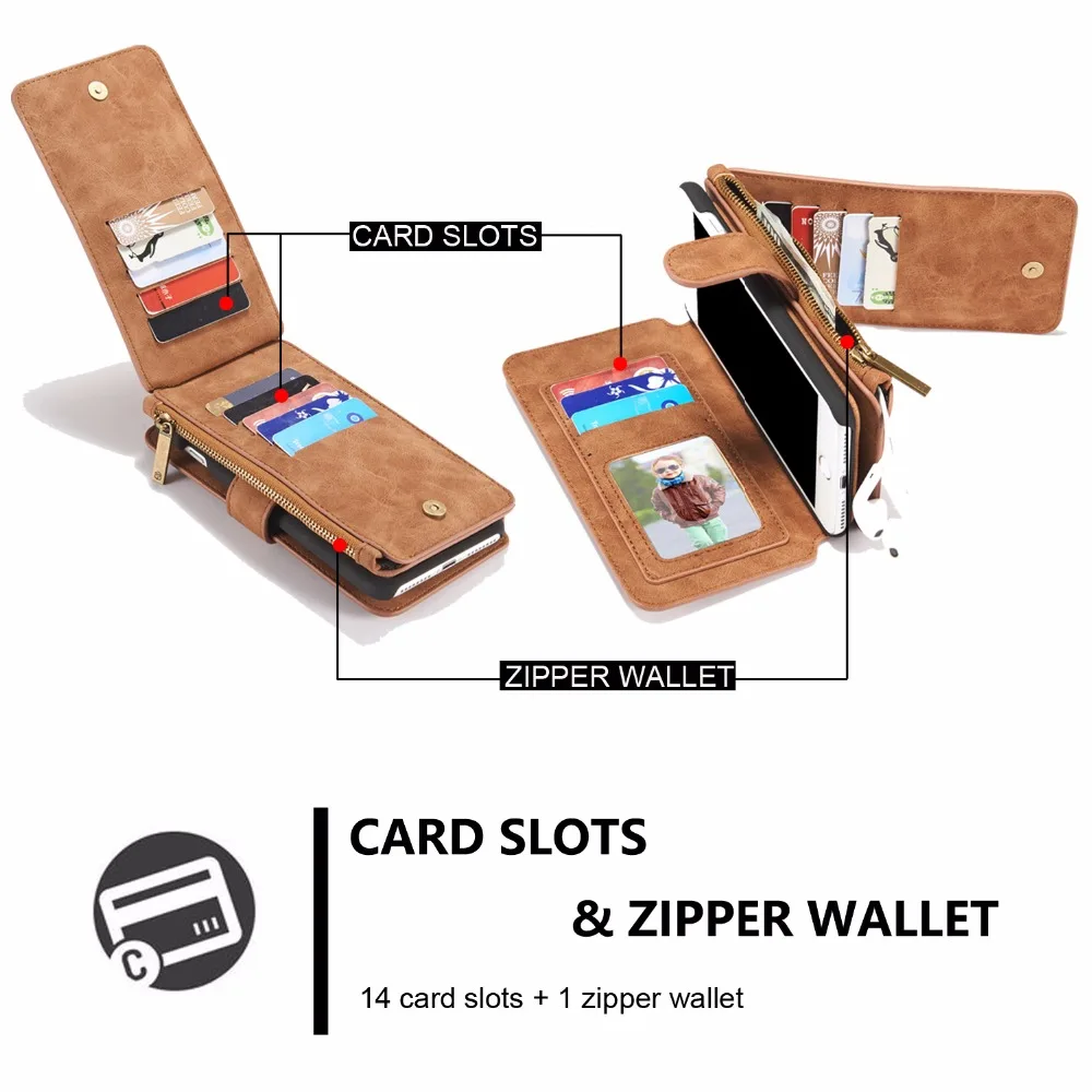 CaseMe Роскошный Кожаный Чехол Wallet Раскладной Телефон Case для Apple iPhone 7 Plus iPhone7 Плюс
