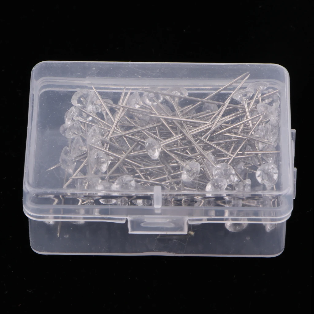 200 pieces Crystal Corsage Pins - Diamond - DIY for Wedding,Prom,Boutonniere,Dressmaking,Craft,Sewing,Flower,Floral Bouquet Pins