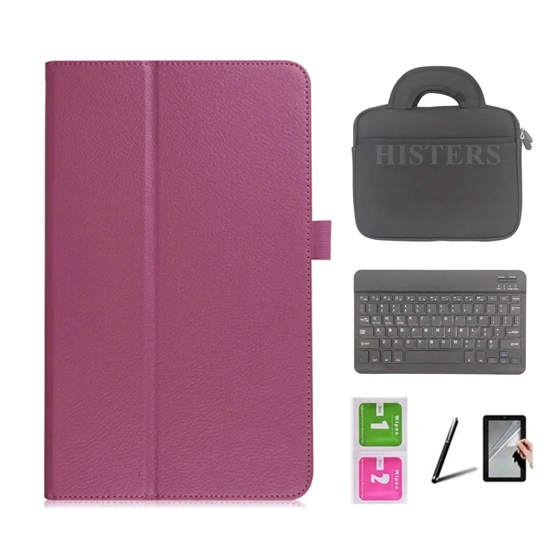 Для Samsung Galaxy Tab S4 10,5 SM-T830 SM-T835 Магнитный смарт-чехол+ Bluetooth клавиатура+ Сумочка+ стилус+ пленка для экрана - Цвет: Purple Cover