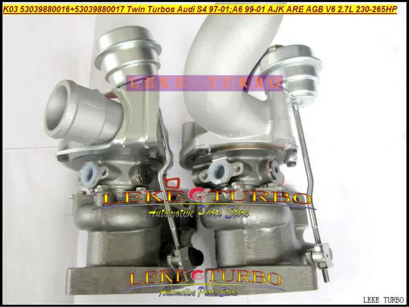 K03 016+ 17 Twin Turbo 53039880016 53039880017 53039700016 53039700017 для AUDI S4 1997-01; A6 99-01 AJK являются BES AGB 2.7L 265HP