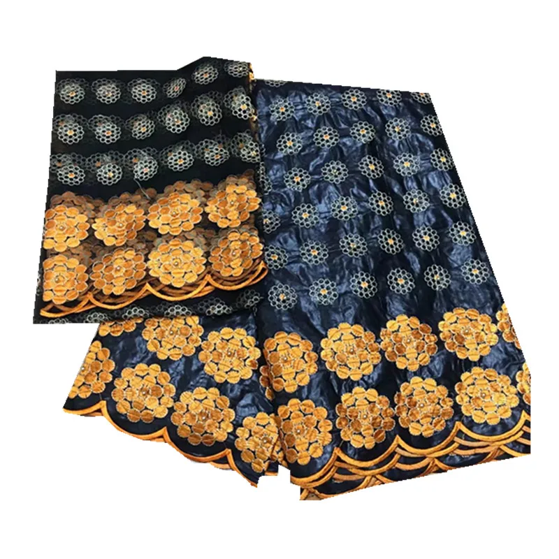 

5Yards+2Yards African Bazin riche getzner 2019 African Brocade Net Lace Fabric High quality Nigerian for Wedding Dress lc65-3