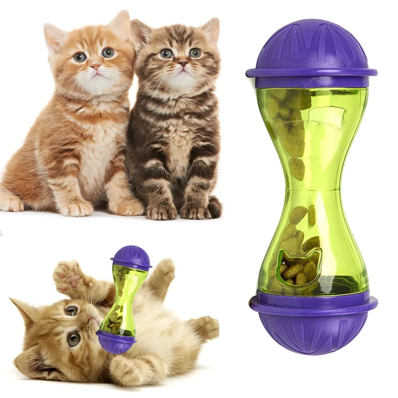 Juguetes para Gatos Interactivos 4 en1 Juguete de Vaso de Gato con Dispensador de Alimentos Juguete Giratorio para Gatos para Interior Divertido para Gato 