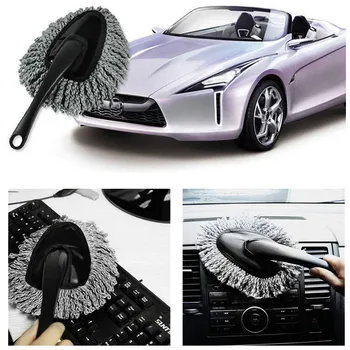 

Microfiber Microfiber Small Wax Tow Car Exterior Cleaning Dust Brush Cleaner Household Long Handle Mop Wax Cleaning Machine