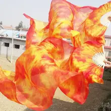 Оптом галстук краска чистый шелк веер вуали Китай Традиционный Бамбук длинный веер для танца живота r восточные танцы практика