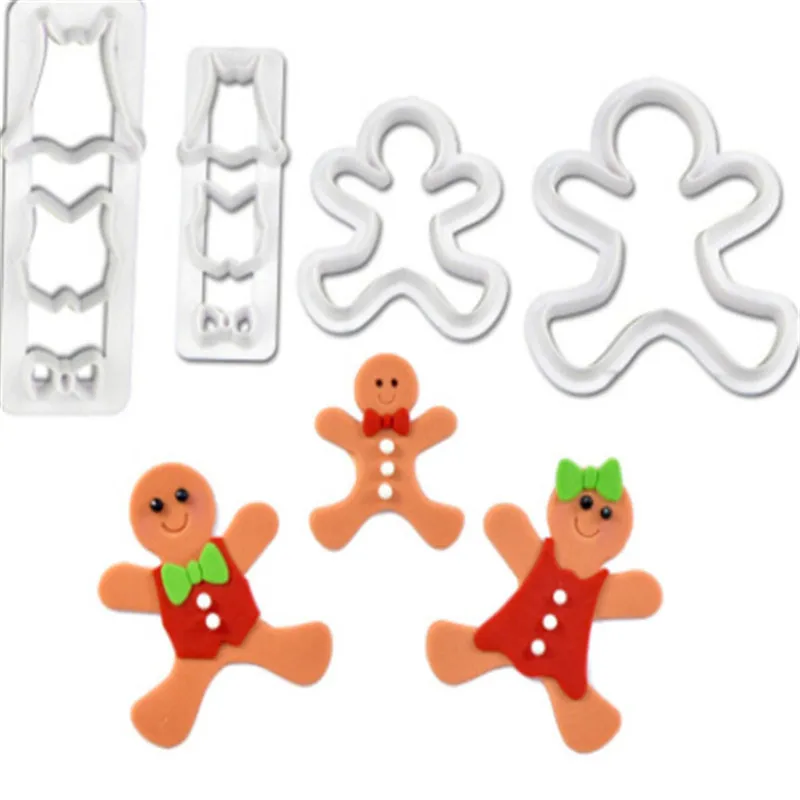 Gingerbread Cookie Cutter Plastic Christmas Biscuit Mold Fondant Man Cake Decor Cutting Dies | Дом и сад