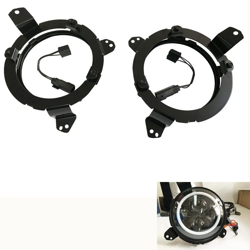 For 2018 Jeep Wrangler JL 7 Inch LED Headlight Mounting Brackets Steel