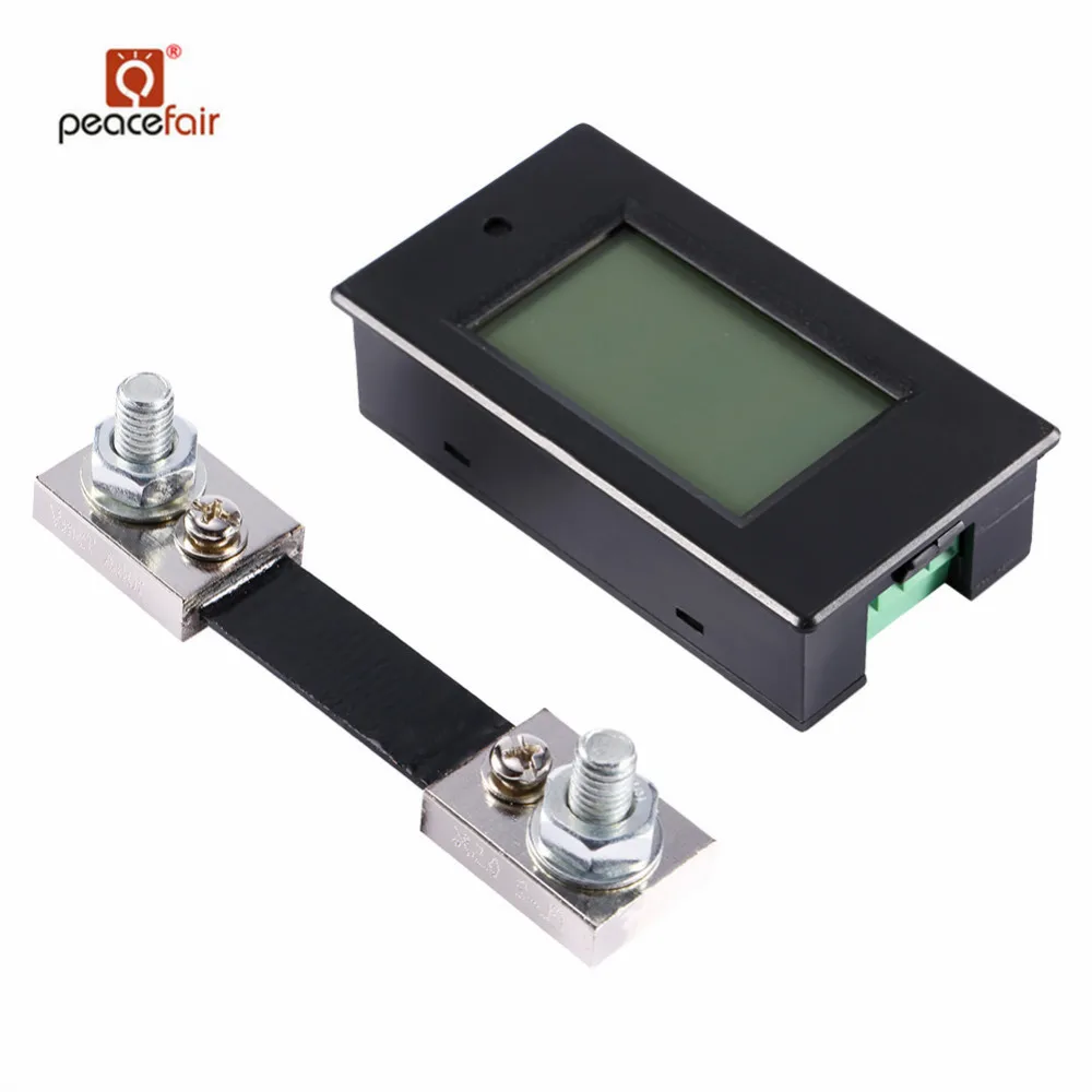 

Peacefair DC 100A LCD Combo Meter Voltage current KWh Watt Panel Meter 12v 24v 48v Battery LCD voltage current power meter