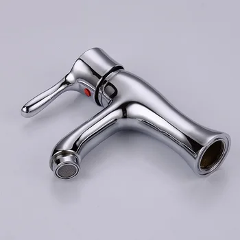 

The hot and cold copper single hole basin faucet