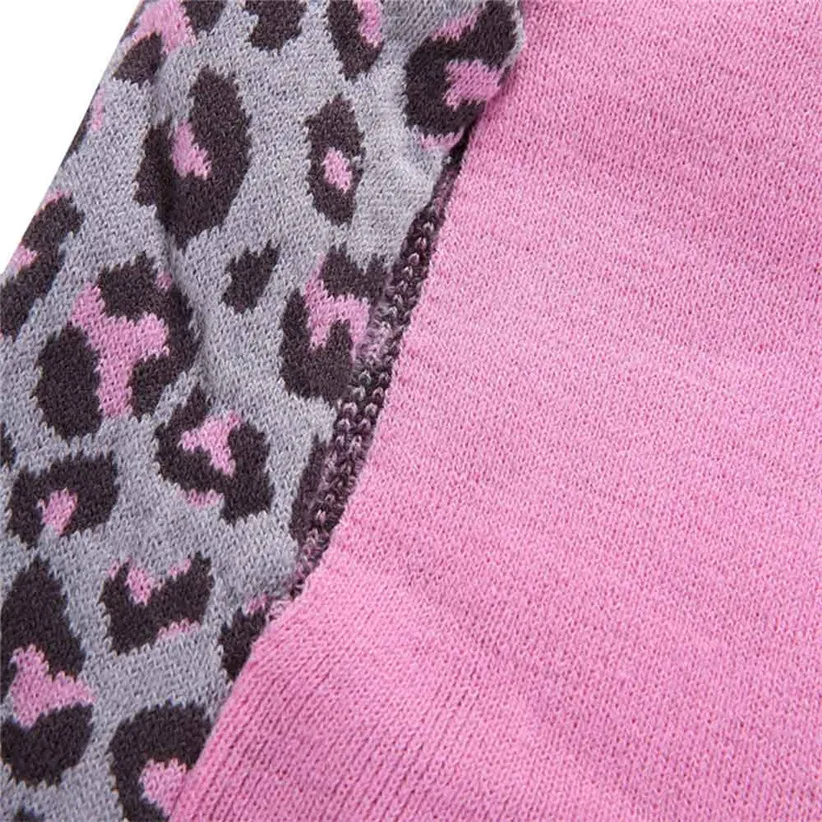 Transer Одежда для собак дизайн Розовый Леопардовый вязаный свитер для собаки пуловеры с хрустальным бантом 71103
