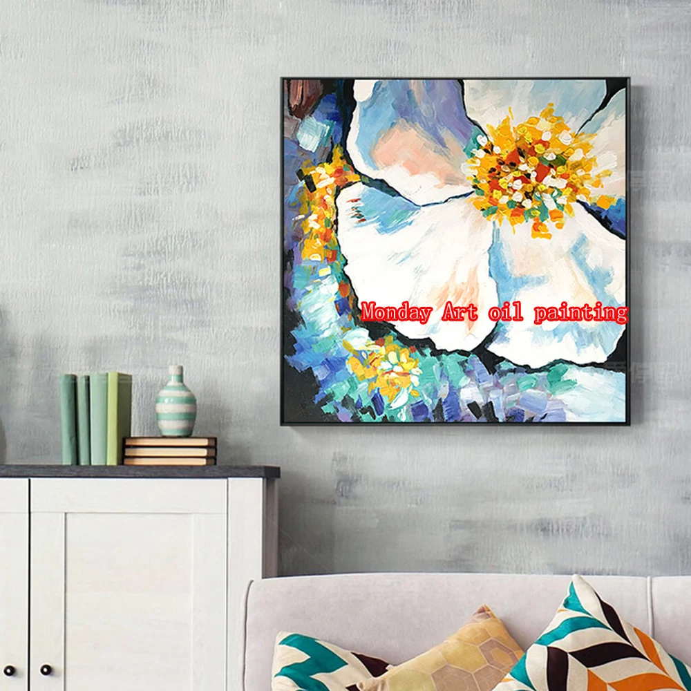 100-Hand-Painted-Modern-Flowers-Art-Oil-Painting-On-Canvas-Wall-Art-Wall-Painting-Adornment-pictures