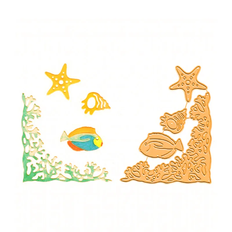 

YaMinSanNiO Marine Fustelle Metal Cutting Dies Oceans Troqueles Fish Starfish Card Decor Scrapbooking Stencil Craft Frame Cut