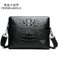 FEIDIKABOLO New Luxury Leather Men Bag Designer High Quality Shoulder Bag Male Fashion Crossbody Bag Crocodile Man Bag Messenger