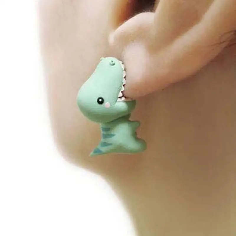 Creative Dinosaur Stud Earrings Women Fashion Cute Animal Piercing