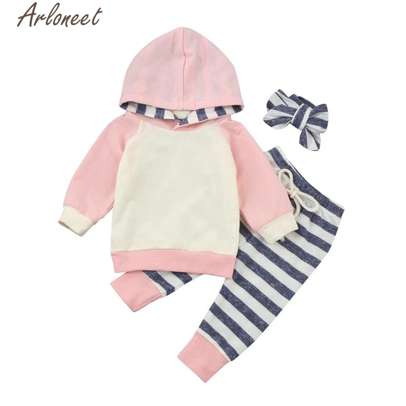 

ARLONEET Baby Clothing Sets Newborn 3pcs Toddler Baby Boy Girl Clothes Set Hoodie Tops+Pants+Headband Outfits RF19 Dropshipping