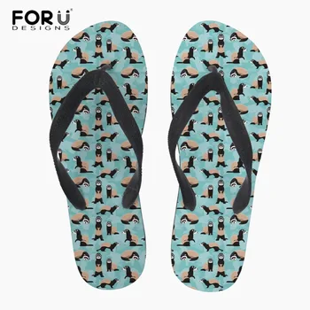 

FORUDESIGNS Men Summer Rubber Shoes Ferrets Printing Fashion Flip Flops for Teenager Boys Flats Beach Sandals zapatos de hombre