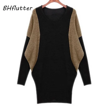 

BHflutter Women Sweater New 2018 Long Sleeve Batwing Computer Knitting Sweaters Women's Autumn Winter Pullovers Casual Tops Tees