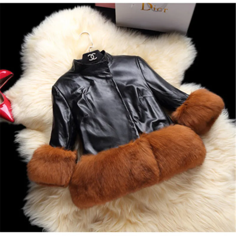 

New Kids Baby Girls Fur Coat Children Hairy Costume Winter Outerwear Fur Jacket Leather Kids Faux Fur Coat 3 Color
