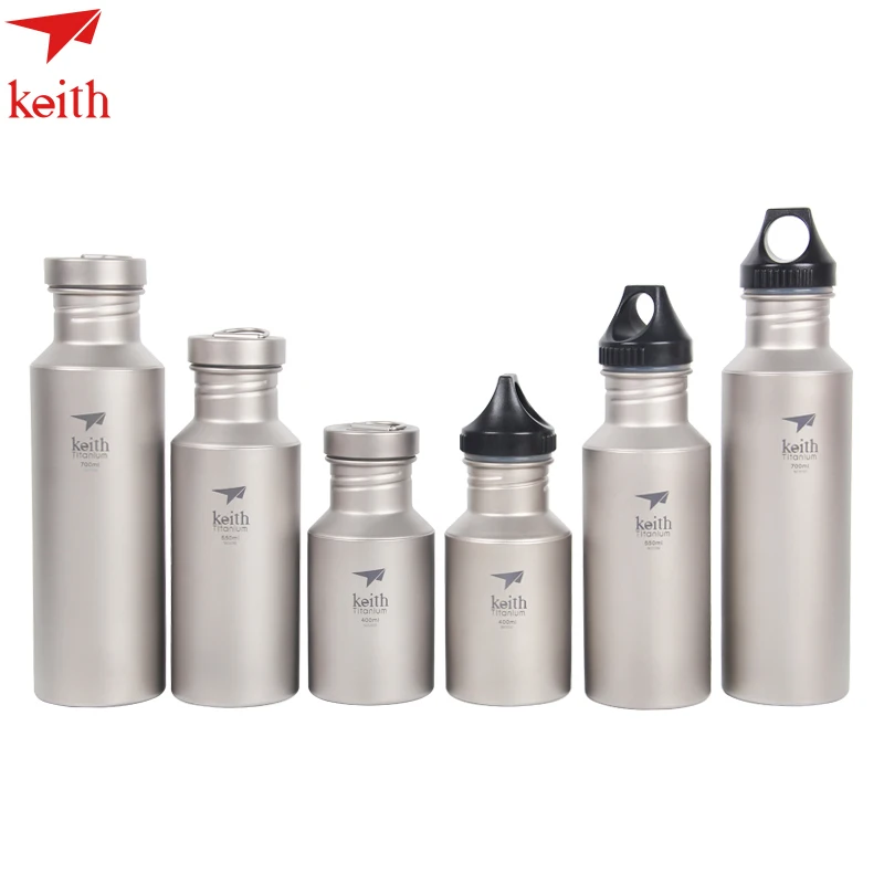 

Keith Titanium Water Bottle for Outdoor Camping Titanium Sports Kettle 400ml/550ml/700ml Ti3030/Ti3031/Ti3032