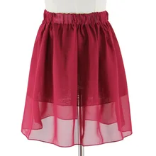 Летние Повседневное Для женщин Сплошной ColorHalf тело юбка Высокая Талия двухслойная шифоновая юбка тонкий Для женщин пышные плиссированные юбки