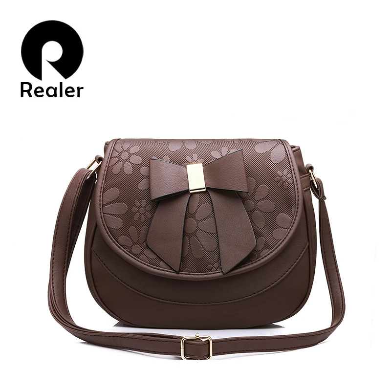 Prix pour REALER nouvelles femmes sac à main femme sac à bandoulière avec arc doux dames selle sac de haute qualité mode femmes sac bandoulière Prix pour REALER nouvelles femmes sac à main femme sac à bandoulière avec arc doux dames selle sac de haute qualité mode femmes sac bandoulière