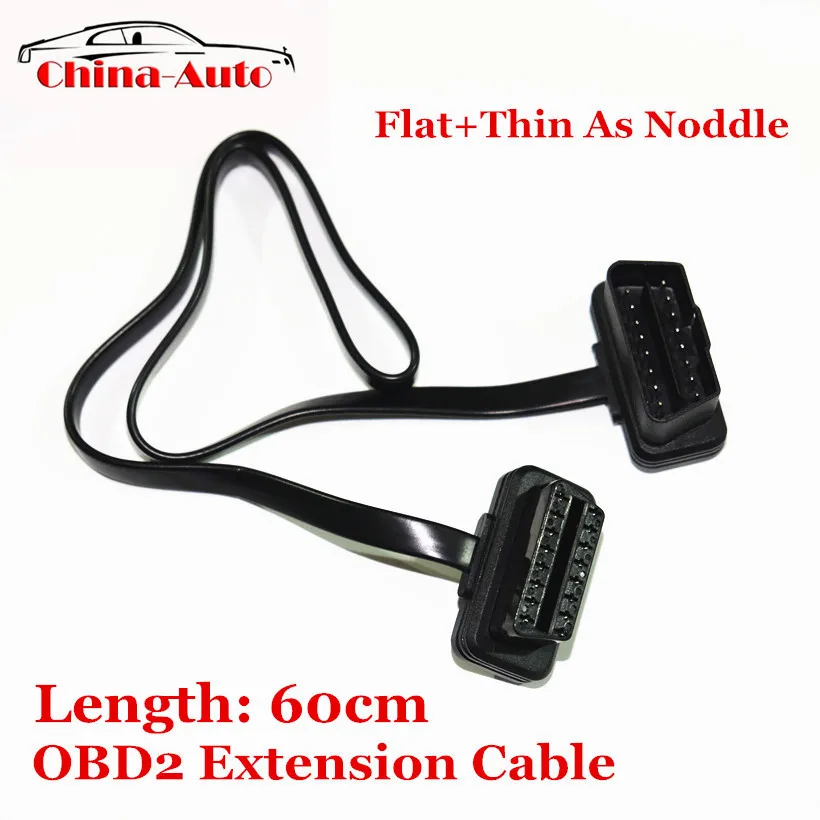 Лучшая цена 16pin штыревой к двойному гнезду OBDII OBD2 кабель 16 Pin для ELM327 ELM 327