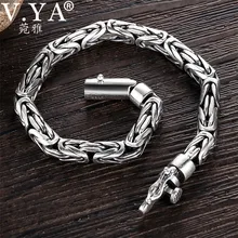 V.YA, твердые браслеты из стерлингового серебра 925 пробы для мужчин, крутой панк стиль, 5-8 мм, тяжелый браслет argent homme, мужские ювелирные изделия BY028