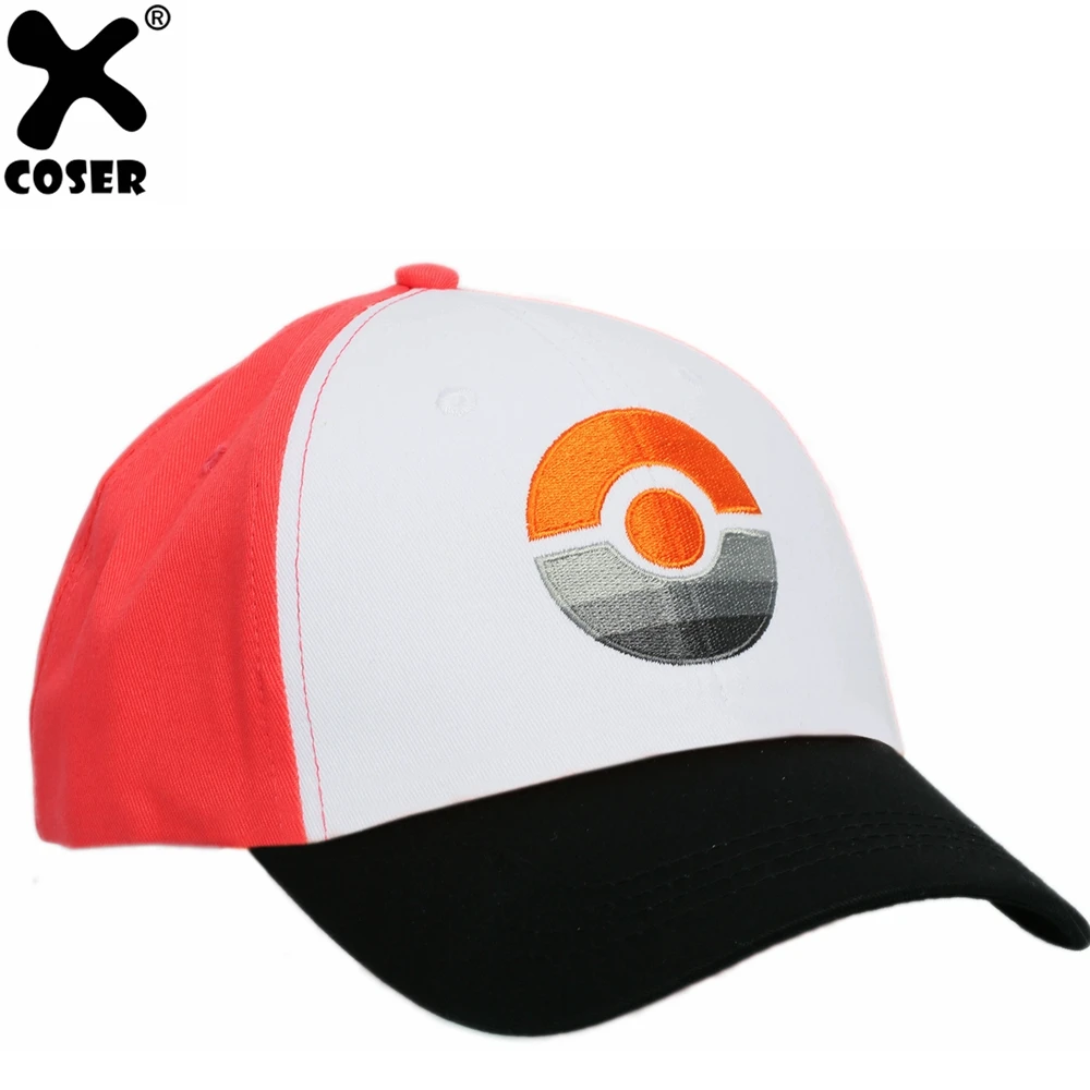 

XCOSER Pokemon GO Pokeball Baseball Cap Peaked Hat Anime Cosplay Costume Accessories 2019 New Fashion Embroidered Casual Hats
