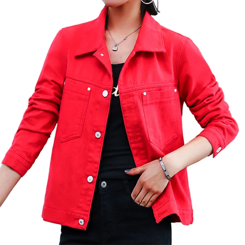 الجينز الستر المرأة معاطف 2019 الربيع Jaqueta الأنثوية فضفاض زائد حجم Chaqueta موهير Casaco امرأة عارضة الدنيم سترة