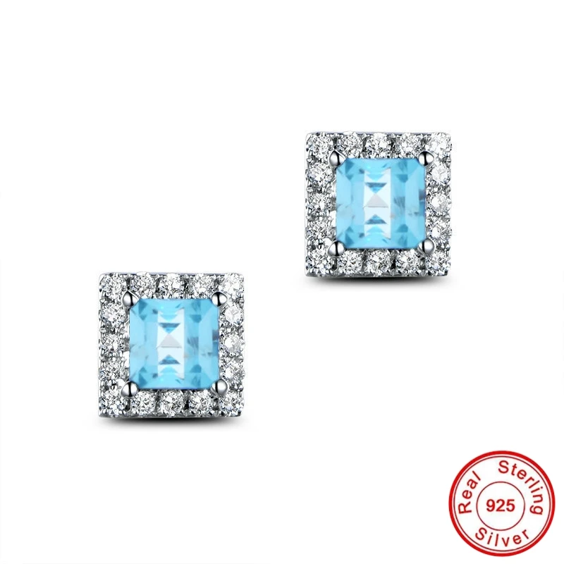 

NOT FAKE Fine Jewelry Topaz Earrings S925 Sterling silver diamond Luxury Earrings Women custom jewelry