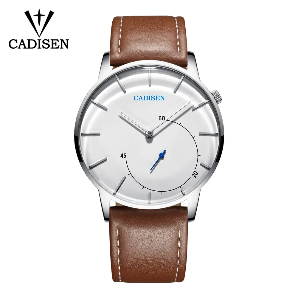 CADISEN кварцевые часы мужские брендовые военные наручные часы мужские полностью стальные известные деловые мужские часы водонепроницаемые Relogio Masculino - Цвет: White belt