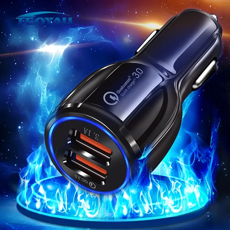 

TeoYall Car USB Charger Quick Charge 3.0 Car Fast Charger for iPhone Samsung Xiaomi Car Lighter Slot QC 3.0 Mobile Phone Adapter