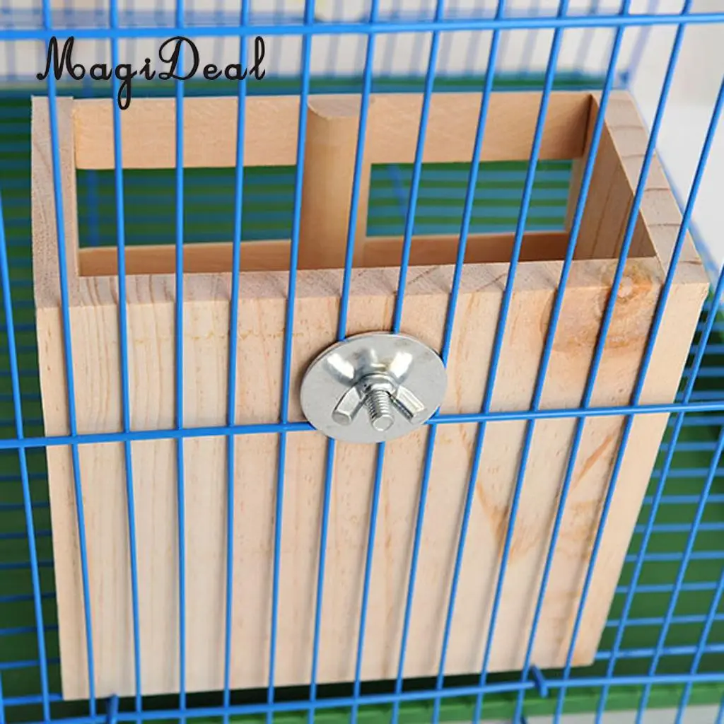 MagiDeal 2-in-1 Functional New Small Pet Rabbits Guinea Pig Wooden Rack Feeder Hay Grass Nesting Holder Small Animals Toy