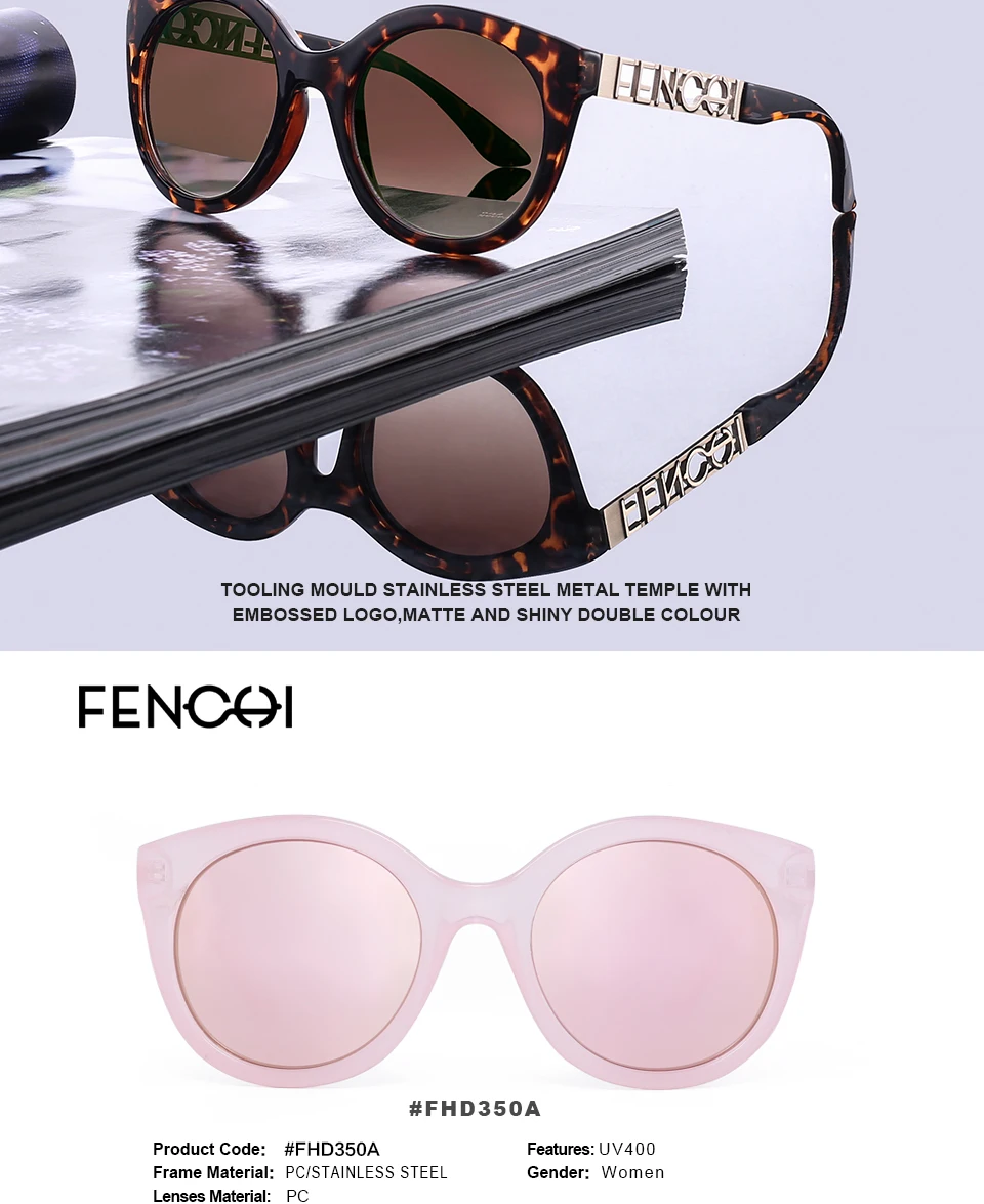 Fenchi Солнцезащитные очки женские металлические кошачий глаз очки для вождения зеркальные Модные солнцезащитные очки высокое качество Oculos Feminino zonnebril dames