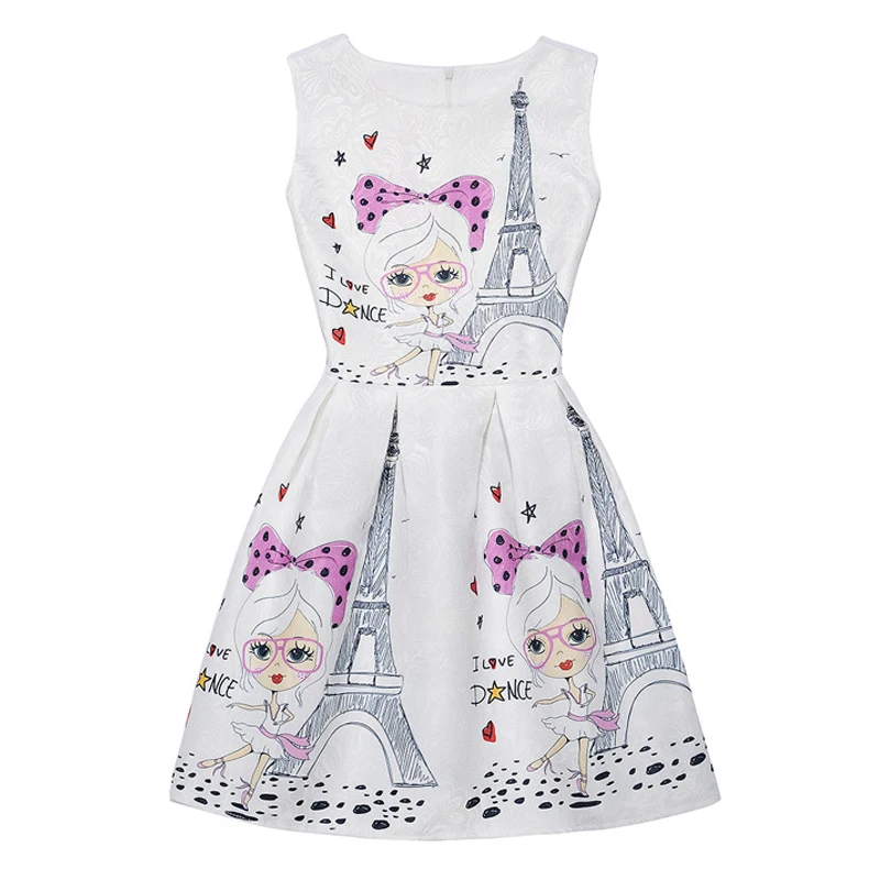 Платья для девочек-подростков; платье без рукавов с цветочным принтом и бабочками; праздничное платье принцессы; повседневная одежда для девочек; Vestido