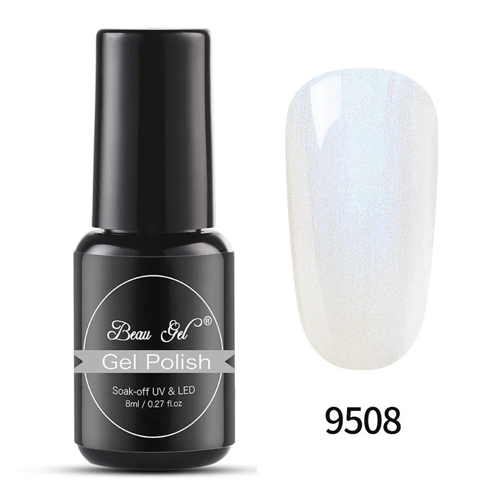 Beau Gel 8ml Shell Mermaid UV Gel Varnish Pearl Shell UV LED Gel Polish Semi Permanent Hybrid Varnish Soak Off Gel Nail Polish - Цвет: BKJ9508