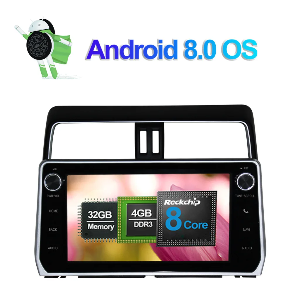 10,1 дюймовый ips экран 4 Гб ram мультимедиа для Android плеер с Bluetooth для Toyota Prado/Prado 150 Up gps Navi Wifi OBD