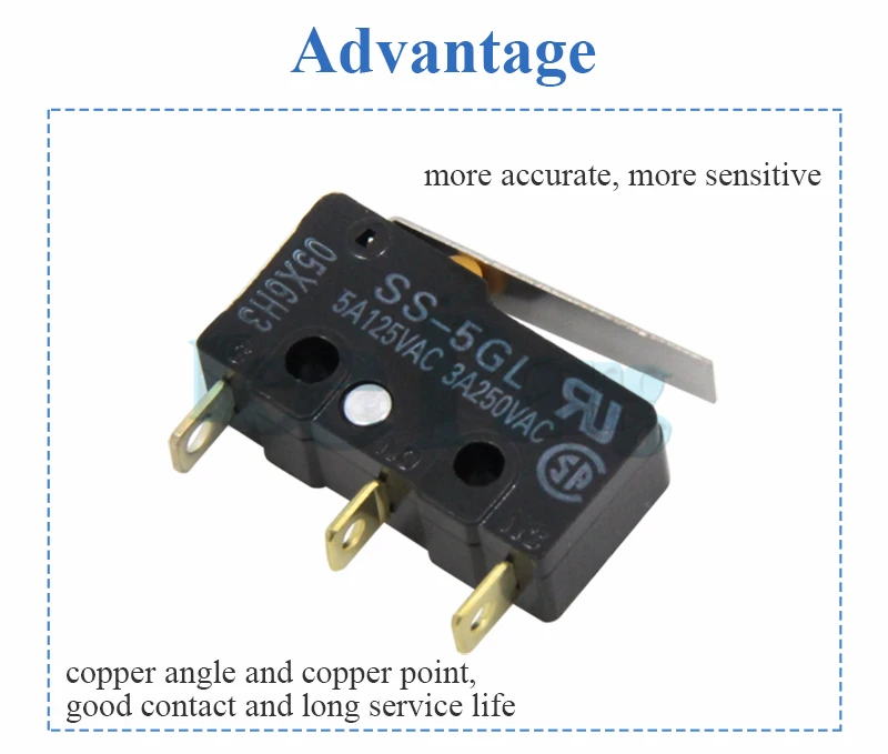 Kee Pang 5 шт./лот микро SS-5GL переключатель мини концевой переключатель для 3d принтера Черный фиксатор Com-NC-NO 3Pin Концевой выключатель Omron SS-5GL