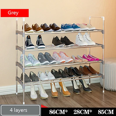 4 layers grey Сборочная экономичная современная ткань шкафчик для обуви простая Многоуровневая стойка для обуви в спальню домашняя полка для обуви - Цвет: 4 layers grey