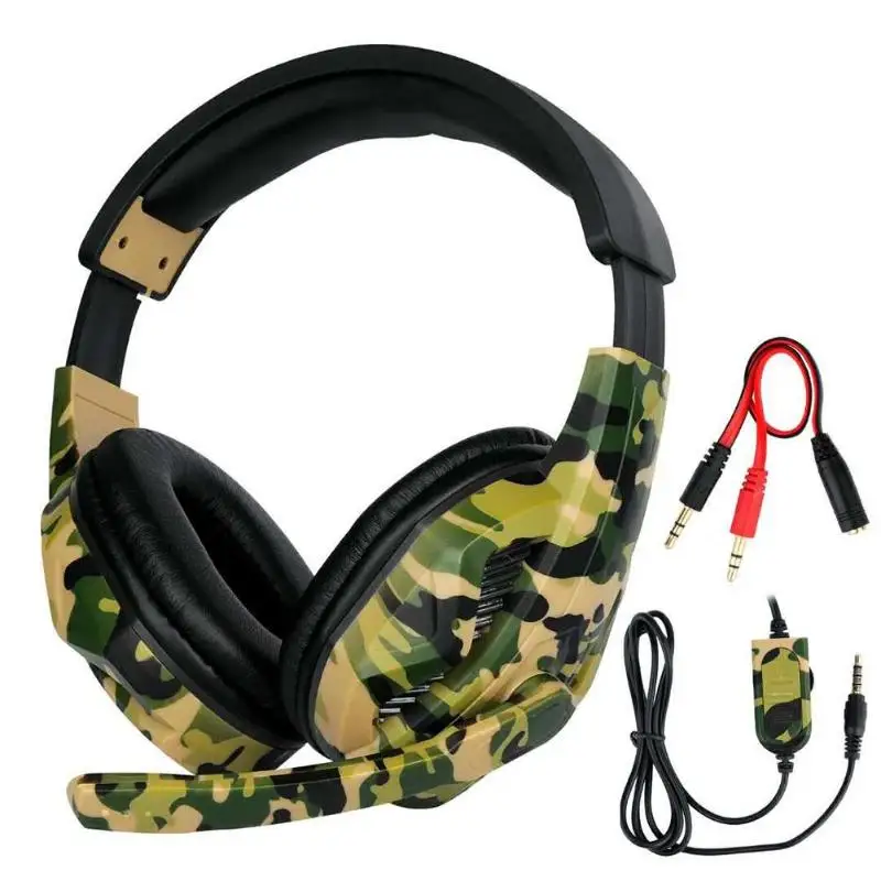 Армейский зеленый Наушники с микрофоном Hi-Fi игровая гарнитура наушники для PS4 Xbox One - Цвет: Армейский зеленый