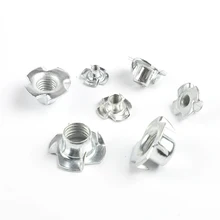 Écrou à quatre griffes zingué, 10 pièces/lot, 3 M4 M5 M6 M8 M10, écrou en T pour haut-parleur, quincaillerie pour meubles