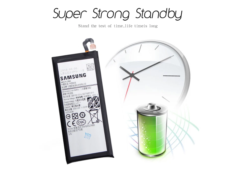 Samsung EB-BA520ABE сменный аккумулятор для телефона samsung Galaxy A5 Edition A520F SM-A520F 3000 мАч+ Бесплатные инструменты