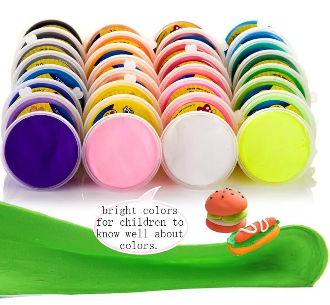 24 цветов супер легкий Набор пластилина с инструментами Магия Прыжки сухой воздух Играть Тесто Playdough умный Пластилин DIY игрушки