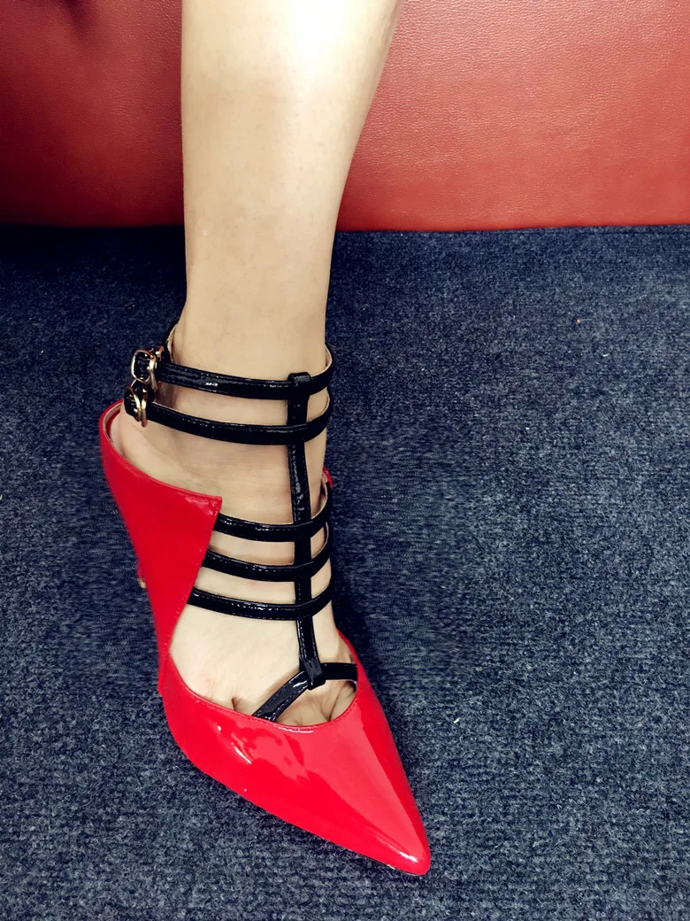 Blanc Pompe Boucle Shown 42 Extrême Parti Pointu Mode Bout Plus Lanières De Femmes Chaussures noir Stilettos As 2018 Taille Shown as Haute Talons 4Cv0xqp