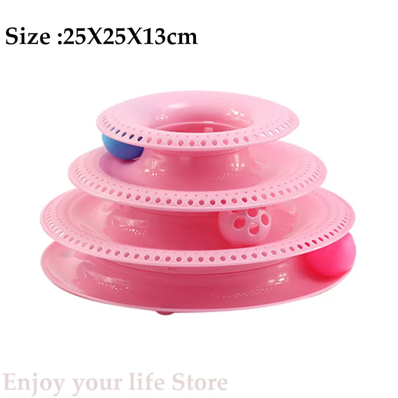 Cat Crazy Ball Disk Interactive Amusement Plate Play Disc Trilaminar Turntable Cat Toy New Year Funny Pet Toys - Цвет: Three layers
