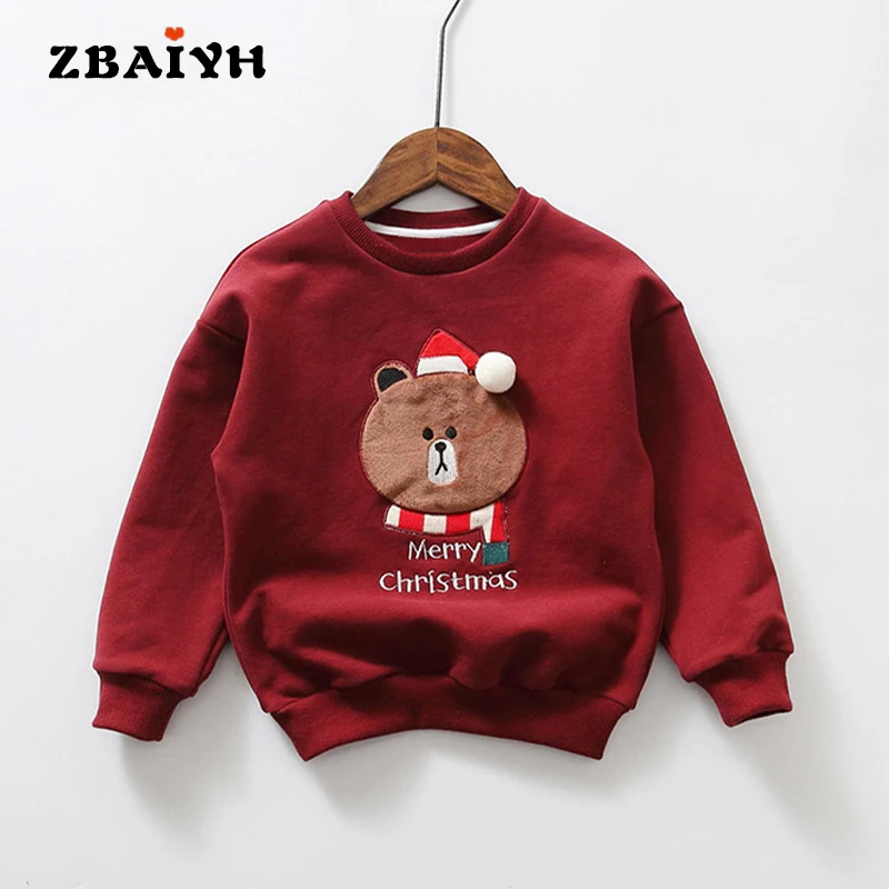 

Kids Clothes Sweatshirt For Girls Hoodie For Boy Parent-child Family Suits Velvet Thicken Pullovers Christmas Gift Baby Costume