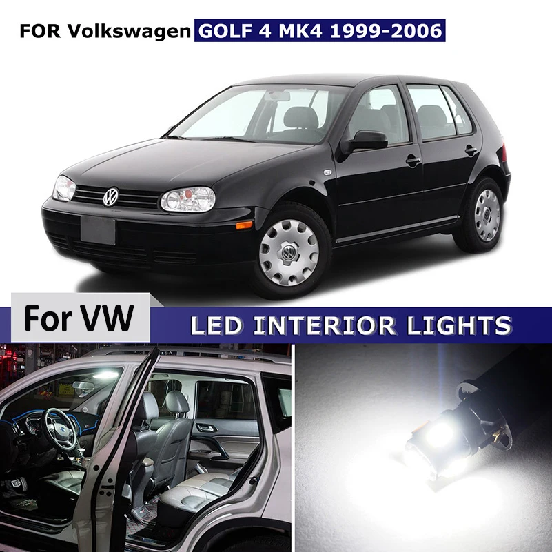 Комплект белого светодиодного освещения для салона VW Golf 4 MK4 1999 2006 11 шт.|Сигнальная