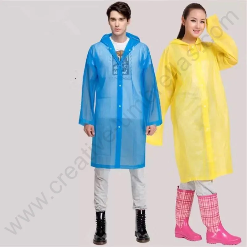 

3pcs/set colour option Environmental protecting Non disposable EVA raincoat waterproof unisex ultrathin non-toxic rainwear